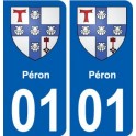 01 Péron blason ville autocollant plaque sticker