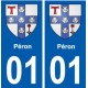01 Péron blason ville autocollant plaque sticker