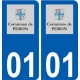 01 Péron logo ville autocollant plaque sticker