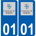 01 Péron logo ville autocollant plaque sticker