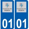 01 Péron logo ville autocollant plaque sticker