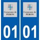 01 Péron logo ville autocollant plaque sticker