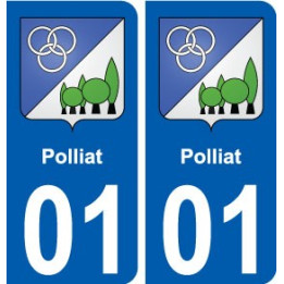 01 Polliat blason ville autocollant plaque sticker