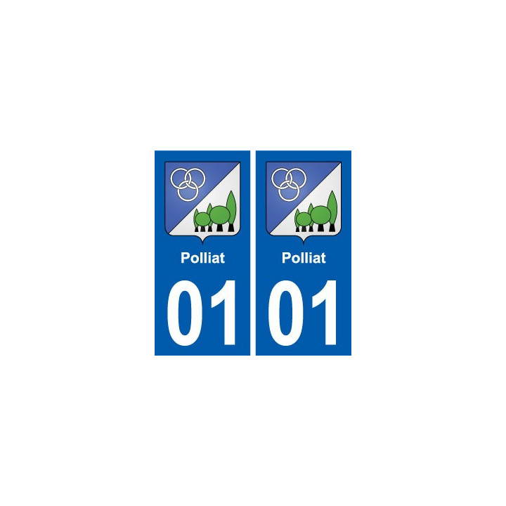 01 Polliat blason ville autocollant plaque sticker