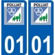 01 Polliat logo ville autocollant plaque sticker