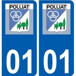 01 Polliat logo ville autocollant plaque sticker