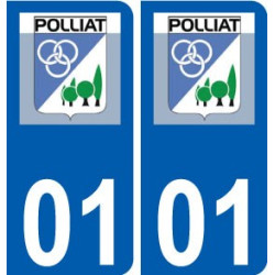 01 Polliat logo ville autocollant plaque sticker