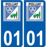 01 Polliat logo ville autocollant plaque sticker