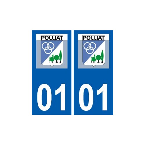 01 Polliat logo ville autocollant plaque sticker