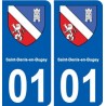01 Saint-Denis-en-Bugey blason ville autocollant plaque sticker
