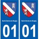 01 Saint-Denis-en-Bugey blason ville autocollant plaque sticker