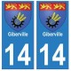 14 Giberville ville autocollant plaque