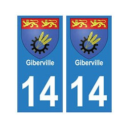 14 Giberville ville autocollant plaque