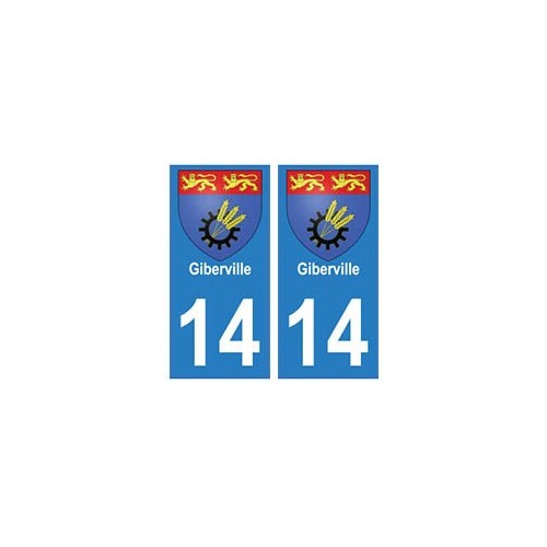 14 Giberville ville autocollant plaque