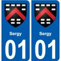 01 Sergy blason ville autocollant plaque sticker