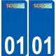 01 Sergy logo ville autocollant plaque sticker
