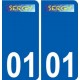 01 Sergy logo ville autocollant plaque sticker