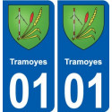 01 Tramoyes blason ville autocollant plaque sticker