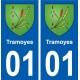 01 Tramoyes blason ville autocollant plaque sticker