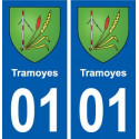 01 Tramoyes blason ville autocollant plaque sticker