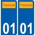 01 Tramoyes logo ville autocollant plaque sticker