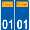 01 Tramoyes logo ville autocollant plaque sticker