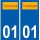 01 Tramoyes logo ville autocollant plaque sticker