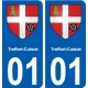 01 Treffort-Cuisiat blason ville autocollant plaque sticker
