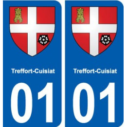 01 Treffort-Cuisiat blason ville autocollant plaque sticker