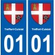 01 Treffort-Cuisiat blason ville autocollant plaque sticker