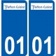 01 Treffort-Cuisiat logo ville autocollant plaque sticker