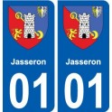 01 Jasseron blason ville autocollant plaque sticker