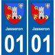 01 Jasseron blason ville autocollant plaque sticker