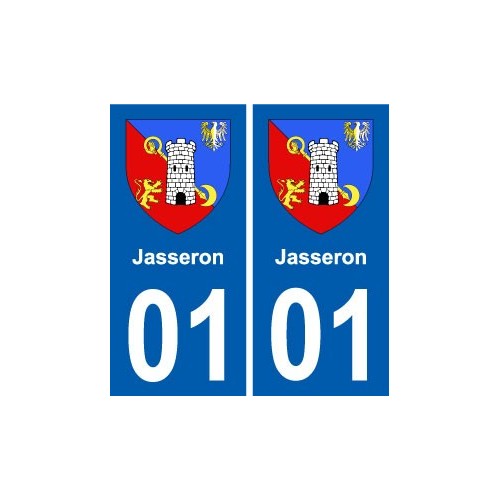 01 Jasseron blason ville autocollant plaque sticker