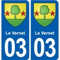 03 Le Vernet blason ville autocollant plaque stickers