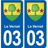 03 Le Vernet blason ville autocollant plaque stickers