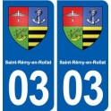 03 Saint-Rémy-en-Rollat blason ville autocollant plaque stickers