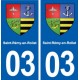 03 Saint-Rémy-en-Rollat blason ville autocollant plaque stickers