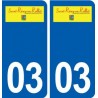 03 Saint-Rémy-en-Rollat logo ville autocollant plaque stickers