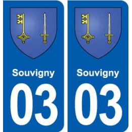 03 Souvigny blason ville autocollant plaque stickers