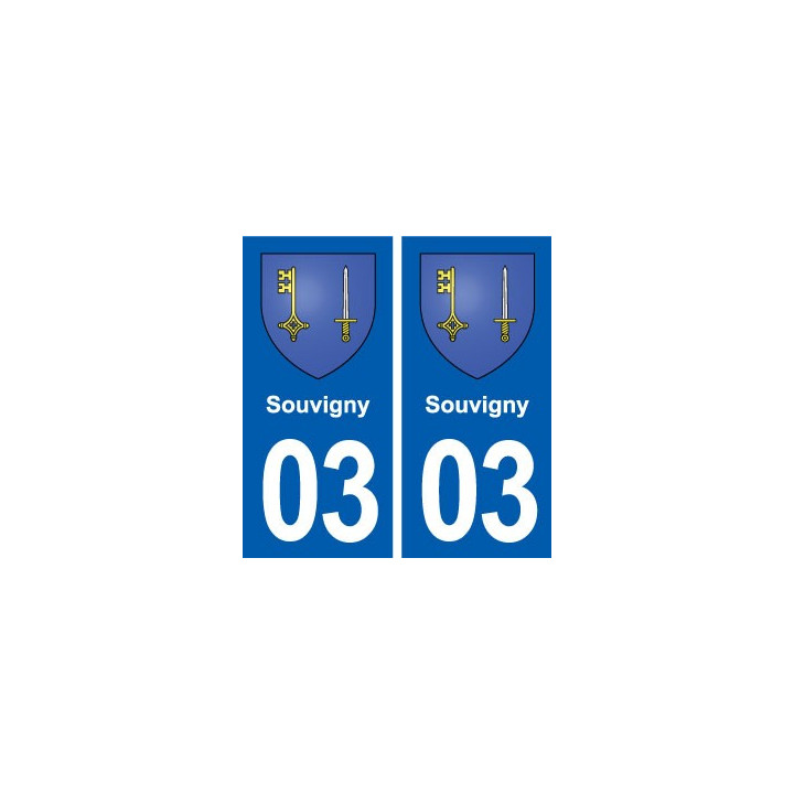 03 Souvigny blason ville autocollant plaque stickers