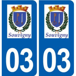 03 Souvigny logo ville autocollant plaque stickers