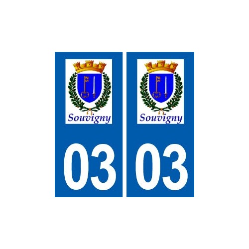 03 Souvigny logo ville autocollant plaque stickers