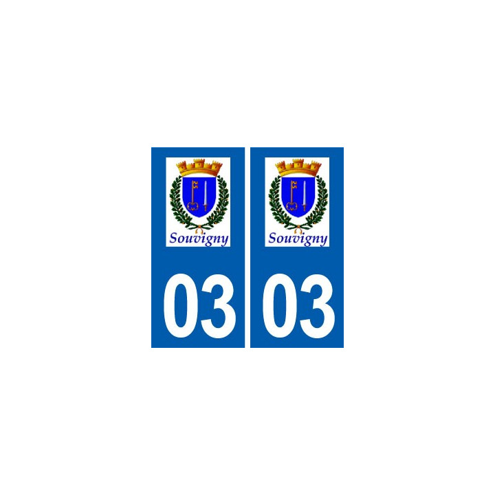 03 Souvigny logo ville autocollant plaque stickers