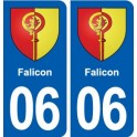 06 Falicon blason ville autocollant plaque stickers