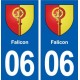 06 Falicon blason ville autocollant plaque stickers