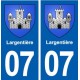 07 Largentière blason ville autocollant plaque stickers