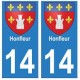 14 Honfleur ville autocollant plaque