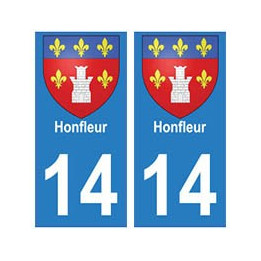 14 Honfleur ville autocollant plaque
