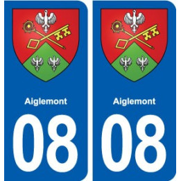 08 Aiglemont blason ville autocollant plaque stickers